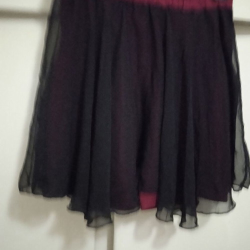 Vintage Goth Skort with Sheer Black Overlay and Burgundy Leggings, Like New, S/M