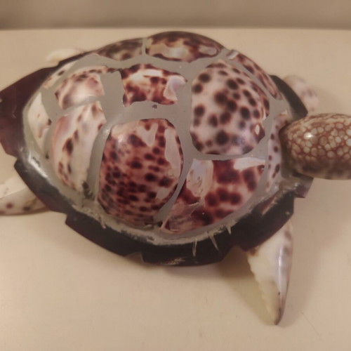 Vintage turtle miniature made of shells like new