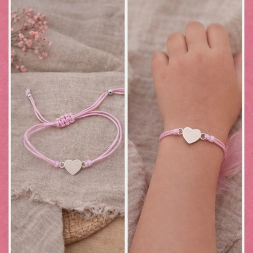 Boho Pink Heart Candle made to order with bracelet