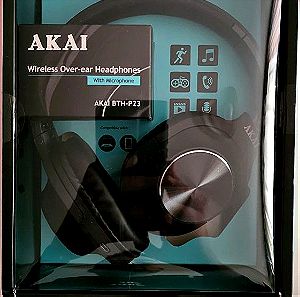 Akai Ασύρματα Bluetooth over ear ακουστικά Hands Free με micro SD και ραδιόφωνο.