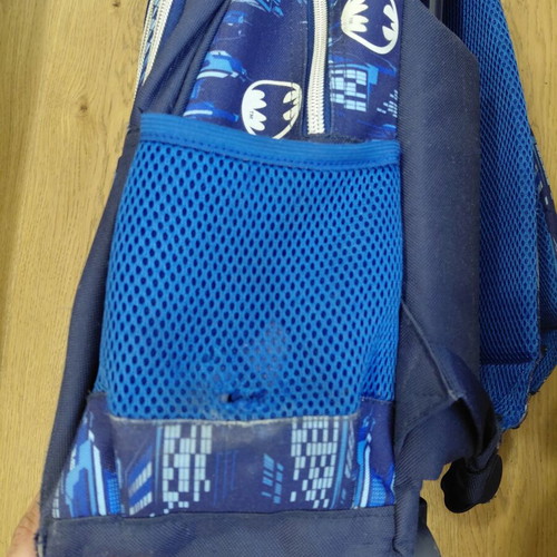 School bag with wheels used, Batman design