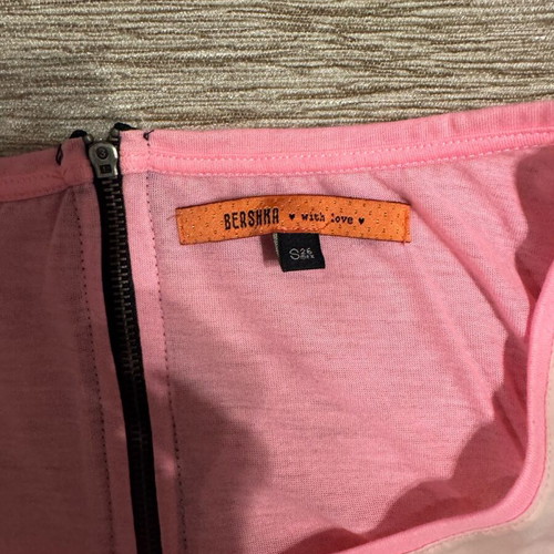 Bershka pink blouse used with design and zipper, size S