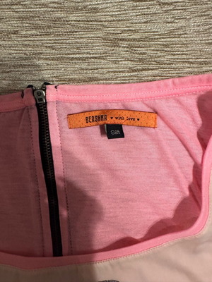 Bershka pink blouse used with design and zipper, size S