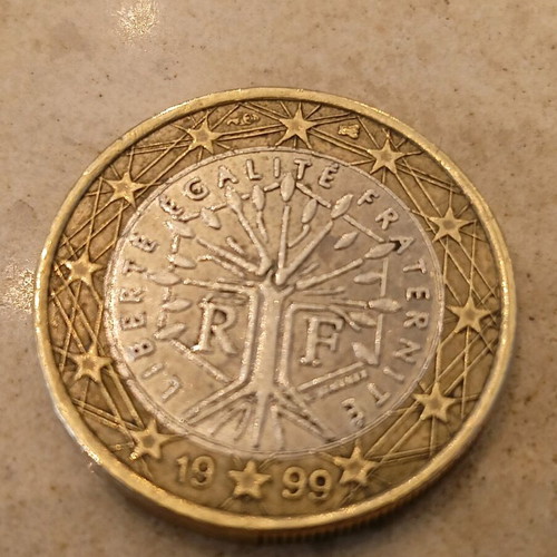 1 Euro Coin France 1999 Used Collectible With Minting Errors