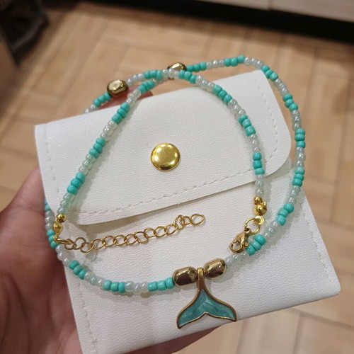 Handmade turquoise necklace-bracelet with mermaid tail Sirena Ariel new