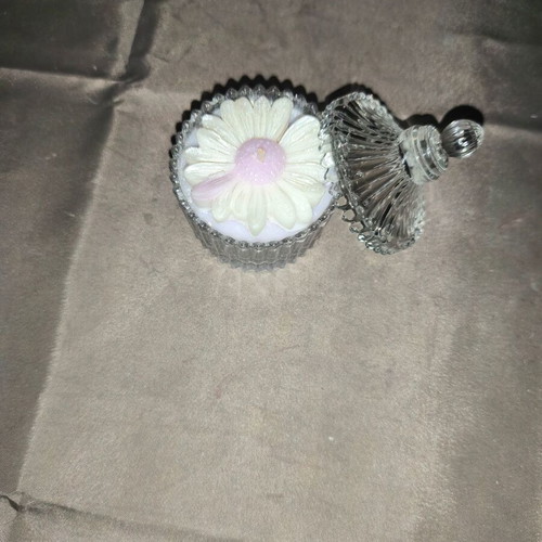 Candle in glass holder new, variety of scents and designs
