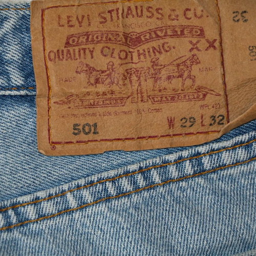 Levi`s Jeans 501 original W29 L32 used, made in USA, 1980s
