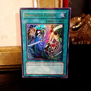 YuGiOh tcg " Dimension Fusion " ultra rare unlimited edition low played IOC-094