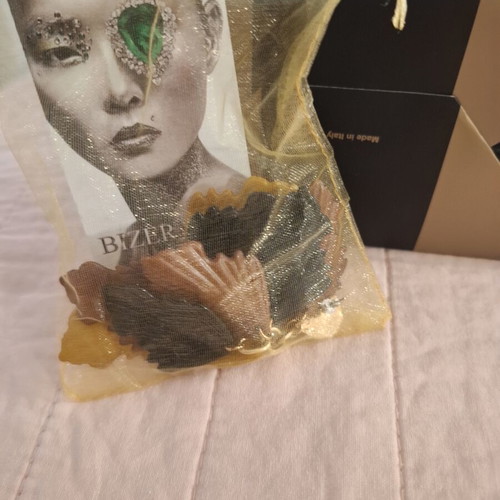 Bizermani earrings new, brown and yellow tones