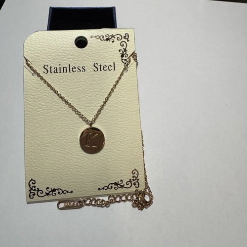 Necklace with initial K, gold color