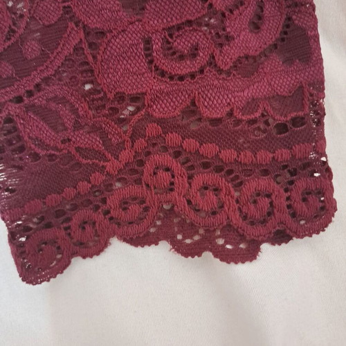 Numoco burgundy dress size M new with lace and asymmetrical skirt