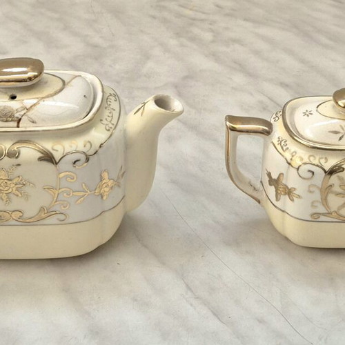 Japanese Porcelain Tea Set used with gold floral details