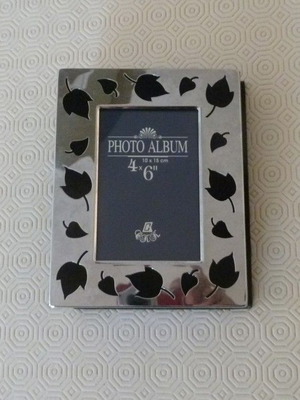 Retro photo album with silver cover and velour lining 10x15 cm like new