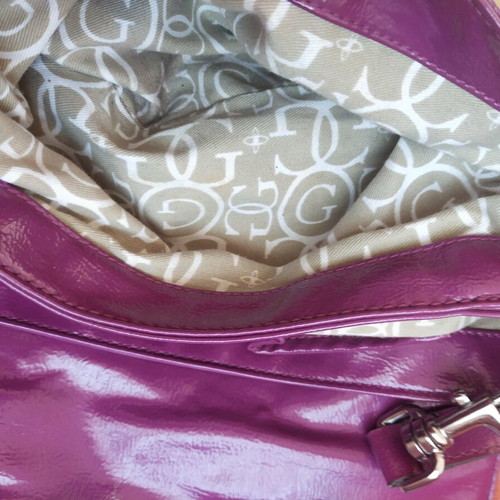 Guess women's patent leather bag like new, cyclamen color