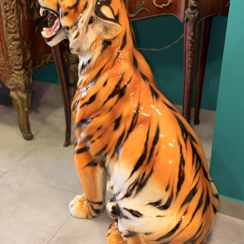 Porcelain tiger figurine