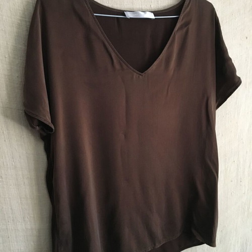 Hallhuber Donna elegant blouse like new, size L 40 12, brown