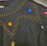 Blouse with embroidered colorful beads like new, size L