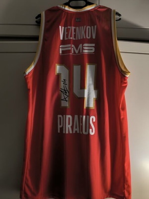 Olympiacos 2024-25 Signed Jersey 100 Years, Vezenkov & Milutinov