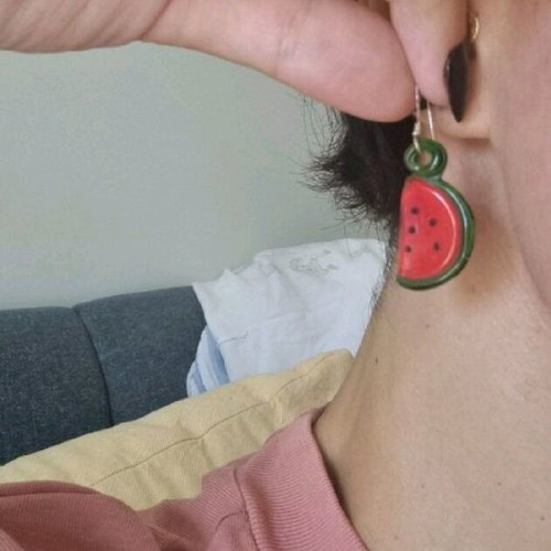 Watermelon earrings new, red and green dangle