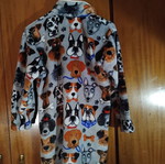 Children's fleece robe with dog designs like new, size 12