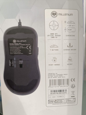 Millenium MO1 wired black mouse new, gaming