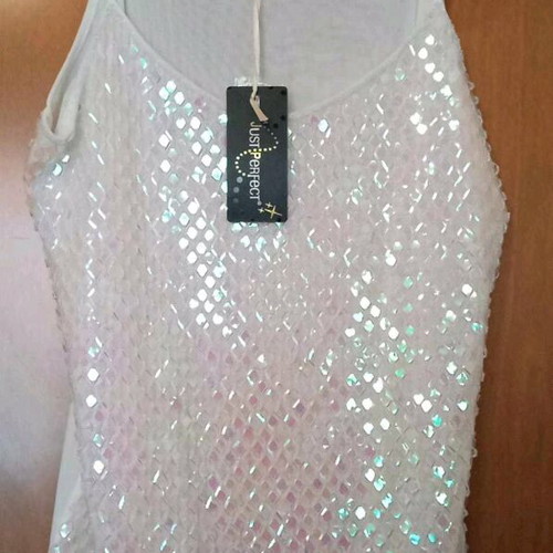 Ivory blouse with straps new, 100% polyester