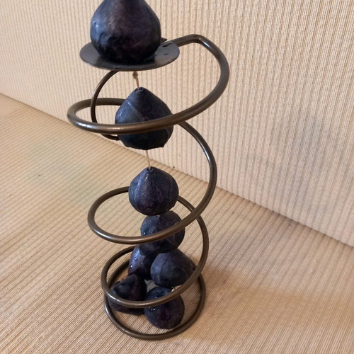 Bronze candlestick original spiral shape like new