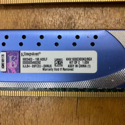 8GB DDR3 1600MHz Kingston RAM used, 2x4GB kit