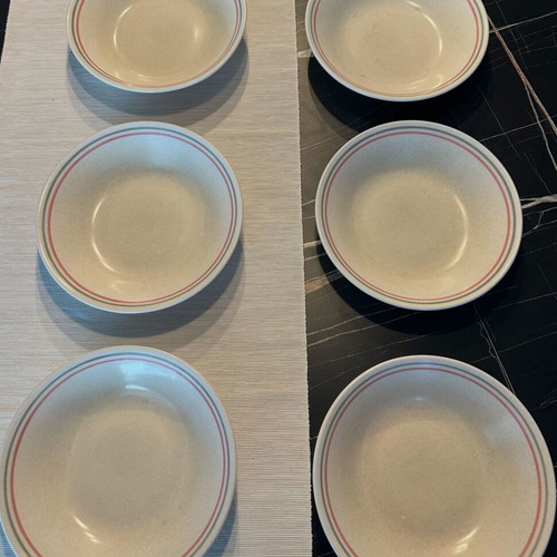 Vintage Churchill England Homespun 12-piece dinnerware set used, for 6 people