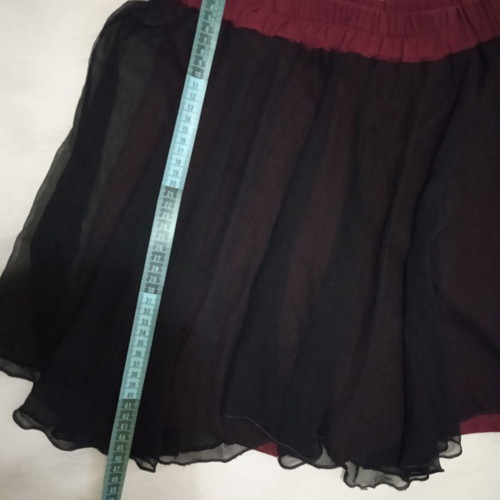Vintage Goth Skort with Sheer Black Overlay and Burgundy Leggings, Like New, S/M