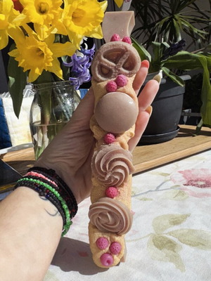 Πασχαλινή λαμπάδα Macarons καινούργια, φυτικό κερί ελαιοκράμβης καρύδας