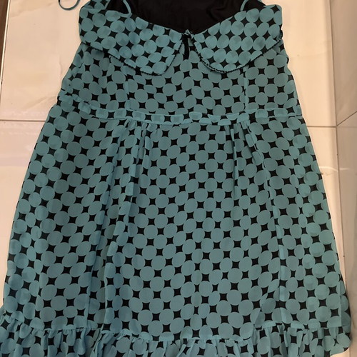 Fornarina dress green with black polka dots, size Small, like new