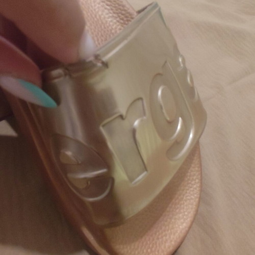Superga bronze slippers size 37 used with small tear