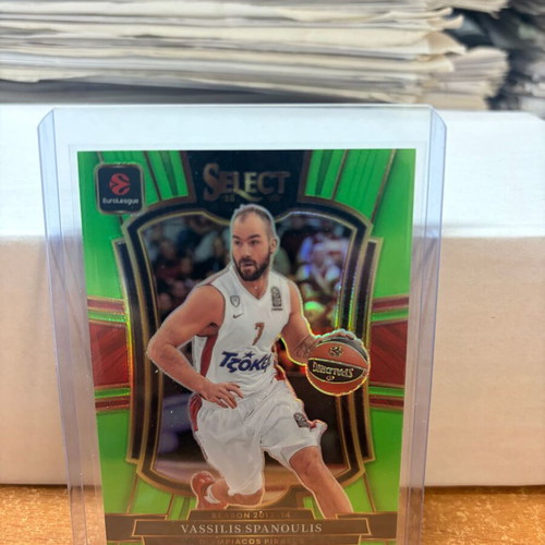 2025-26 Select Euroleague Vassilis Spanoulis Green Premier Level card new