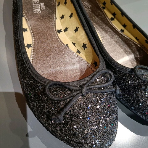 Marks & Spencer glitter ballerinas like new, size 38, black