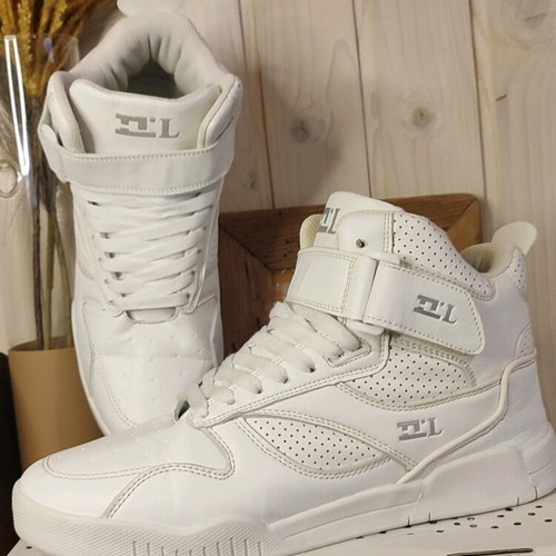 DiLONG sneakers white athletic casual high top, like new, size 45