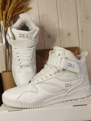 Sneakers DiLONG άσπρα αθλητικά casual high top, σαν καινούργια, μέγεθος 45
