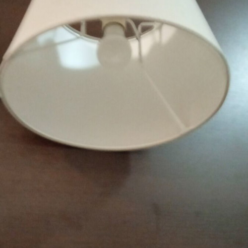 Ceiling light with grey and white lampshade