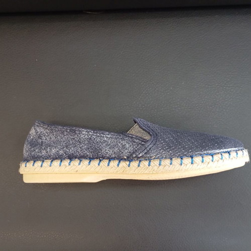 Espadrilles Ace blue genuine leather made in Spain