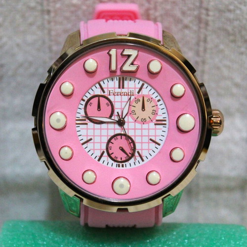 Ferendi women's watch new with pink rubber strap