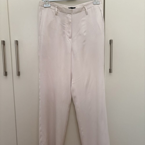Massimo Dutti satin pants like new, ecru
