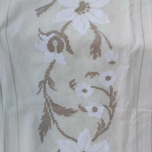 Handmade linen tablecloth with embroidery, 2.45 x 1.65 m