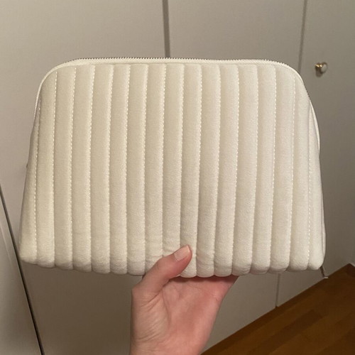 Darphin Velvet Skincare Makeup Bag, white beige