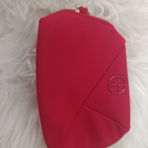 Armani Beauty red cosmetic pouch