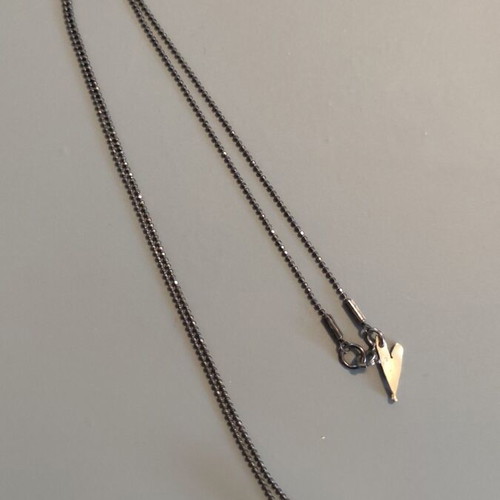 Necklace with 3D gold-plated crown like new, black chain