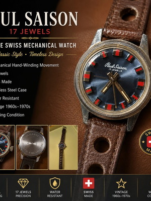 Paul Saison 17 Jewels Swiss Mechanical Watch, vintage