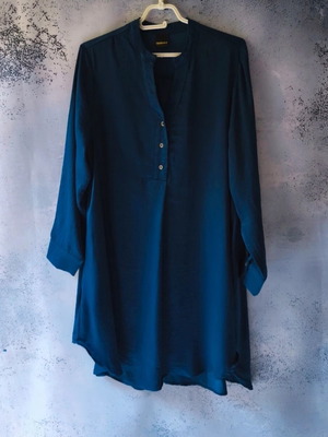Oversized tunic shirt dress used, dark blue, one size