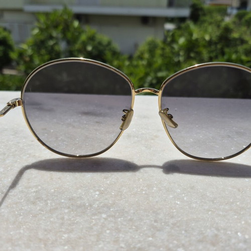 Celine Oversize Sunglasses Used, Gold Tones, Minor Lens Scratch