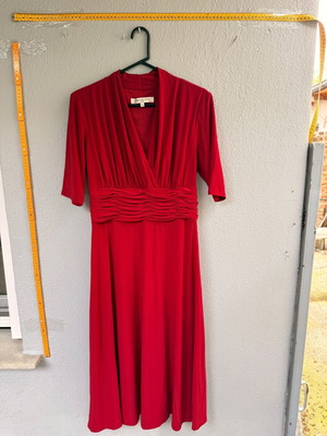Evan-Picone Red Midi Dress Like New, Size 8