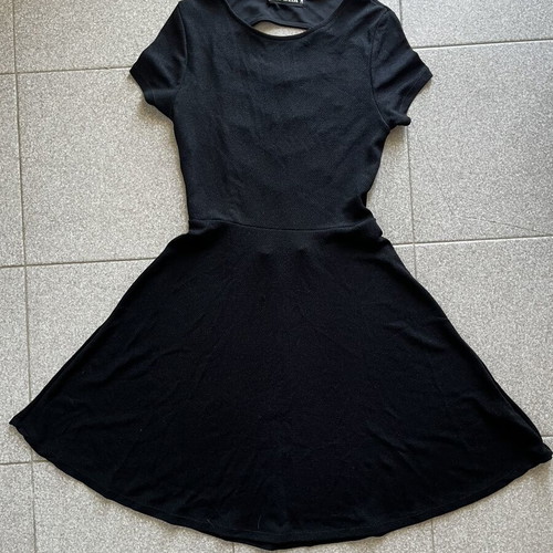 Black midi dress with open back used, slightly shiny, Tally Weijl
